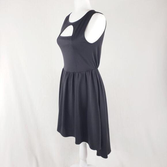 Everly Dress Women M Black Fit & Flare High Low w/ Cut-outs Gathered Waist - Picture 1 of 7